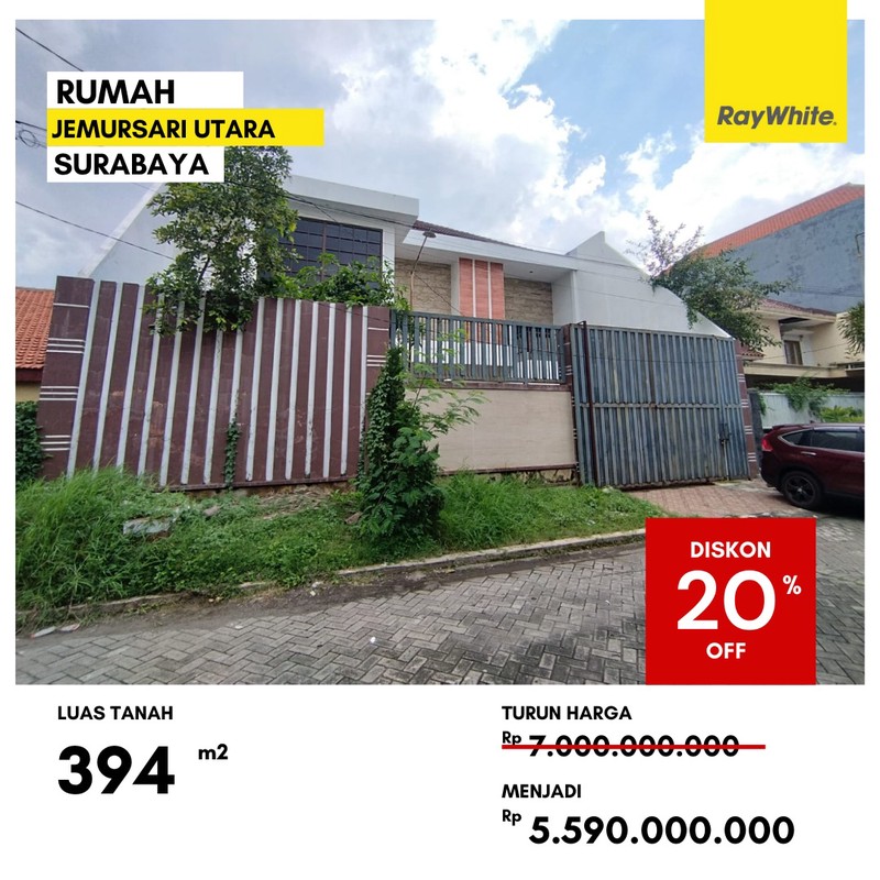 Dijual Rumah Lelang di Jemursari Utara Surabaya