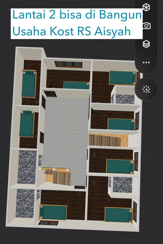 2004. Dijual Rumah 2 Lantai Tengah Kota Alun Alun Kauman Bojonegoro