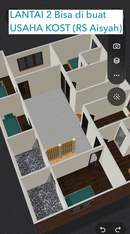 2004. Dijual Rumah 2 Lantai Tengah Kota Alun Alun Kauman Bojonegoro