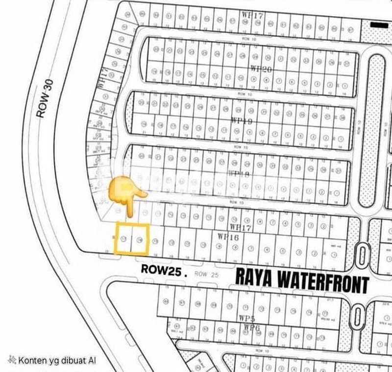 Dijual 2 Jejer Tanah Kavling Waterfront Citraland Wp 16 Surabaya - Hadap Nol Jalan Raya Row Lebar 25 Meter Strategis Komersial Area