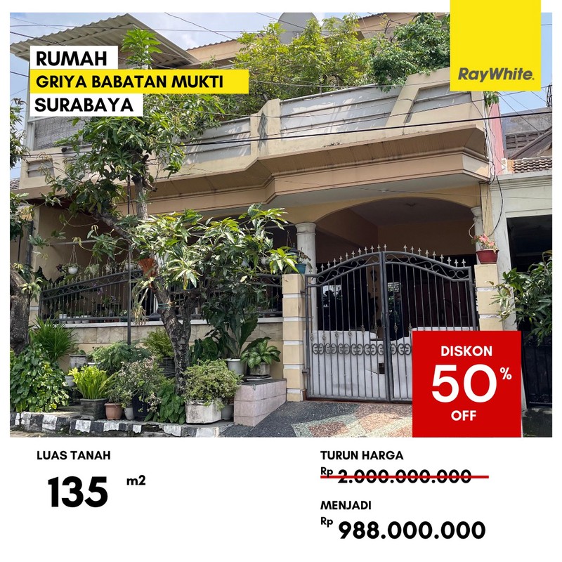 Dijual Rumah Lelang di Griya Babatan Mukti Surabaya