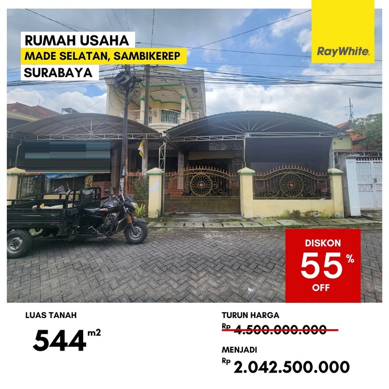 Dijual Rumah Usaha Lelang di Made Selatan Sambikerep Surabaya
