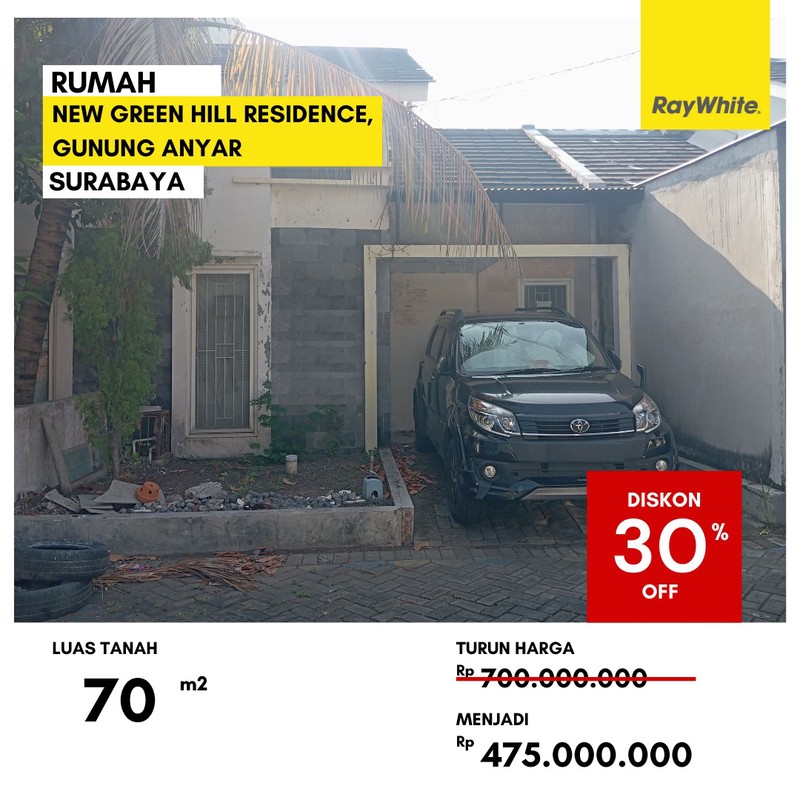 Dijual Rumah Lelang di New Green Hill Residence Gunung Anyar Surabaya