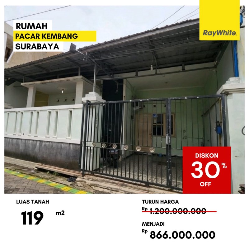 Dijual Rumah Lelang di Jalan Pacar Kembang Surabaya