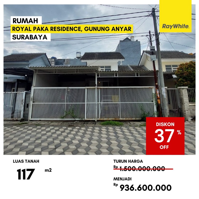Dijual Rumah Lelang di Royal Paka Residence Gunung Anyar Surabaya