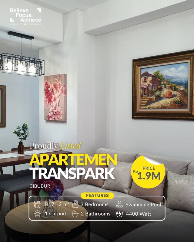 Dijual Cepat Apartemen Trans Studio Mall Cibubur  Borealis Tower B Siap Huni