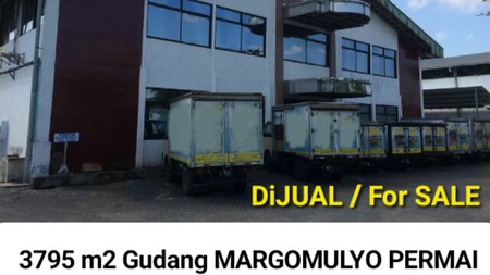 Dijual 3795 m2 Gudang Margomulyo Permai Surabaya Akses Truk Kontainer dekat Kalianak,Greges, Tandes, Akses Tol -Kantor 2 Lantai - Parkiran Luas - Surat SHM - Bebas Banjir