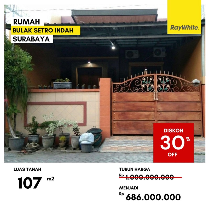 Dijual Rumah Lelang di Bulak Setro Indah Surabaya
