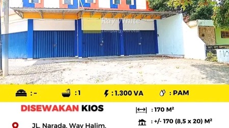 Disewakan Kios Baru   Berlokasi di Jl.Narada Kota Bandar Lampung