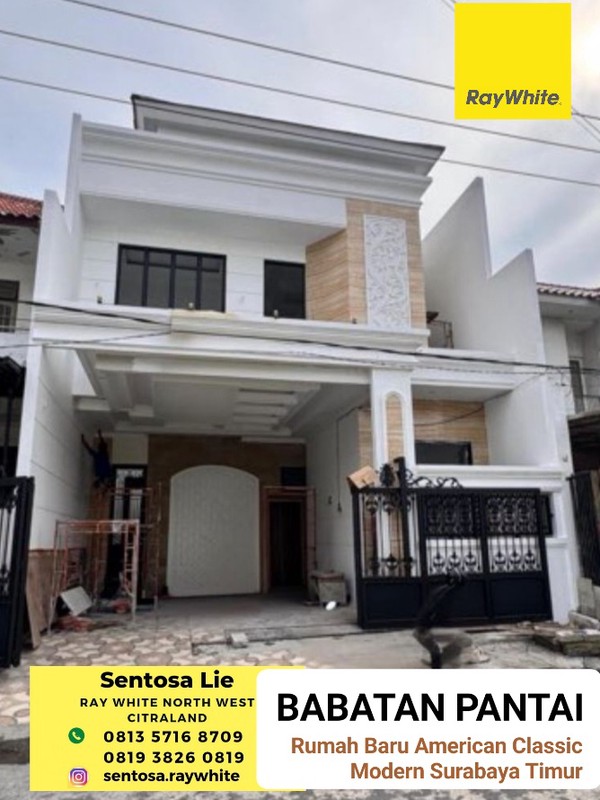 Dijual Rumah Baru Babatan Pantai - New Baru American Classic Modern Surabaya Timur Dekat Pakuwon City, Unair, Raya Kenjeran, Galaxy Mall