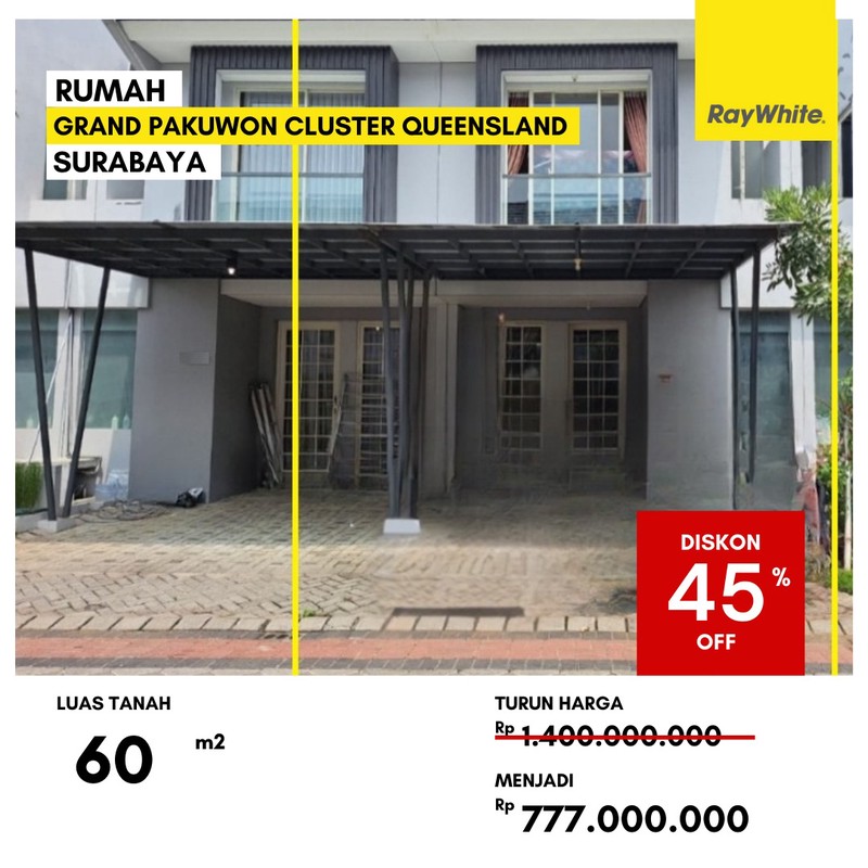 Dijual Rumah Lelang 700 Jutaan di Grand Pakuwon Queensland Surabaya