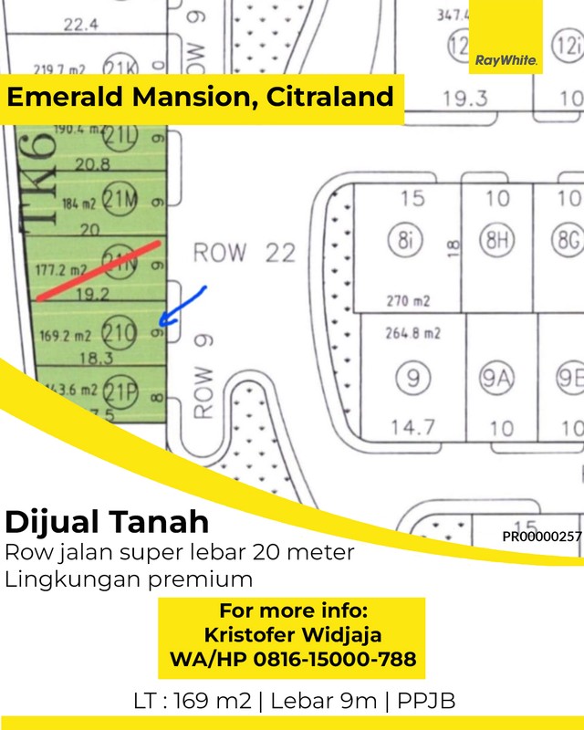 Tanah Kavling Dijual di South Emerald Citraland Surabaya Barat Premium Area