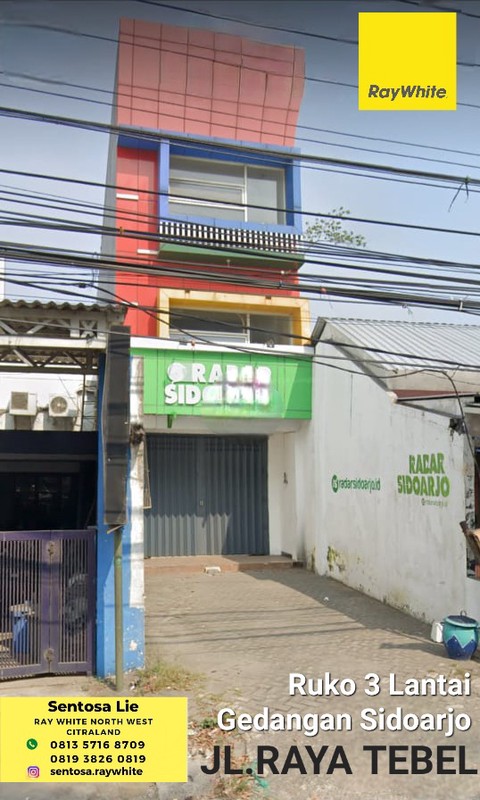 1 Milyaran Dijual Ruko Nol Jalan Raya Tebel - Gedangan - Sidoarjo Jatim Cocok Buat Segala Usaha, Kantor, Laundry,Depot, Resto,Cafe Dll