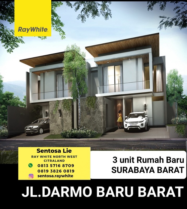 3 Milyaran Dijual Rumah Barudarmo Baru Barat- Area Darmo Permai Surabaya Dekat Kupang Indah -Ready 3 Unit Rumah Sejajar - Surat SHM