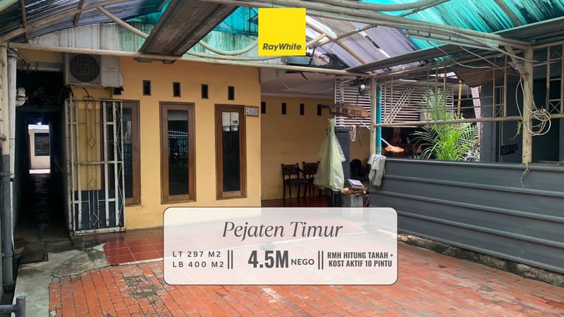 Dijual Murah Rumah + Kost Hitung Tanah di Pejaten Timur, Jakarta Selatan