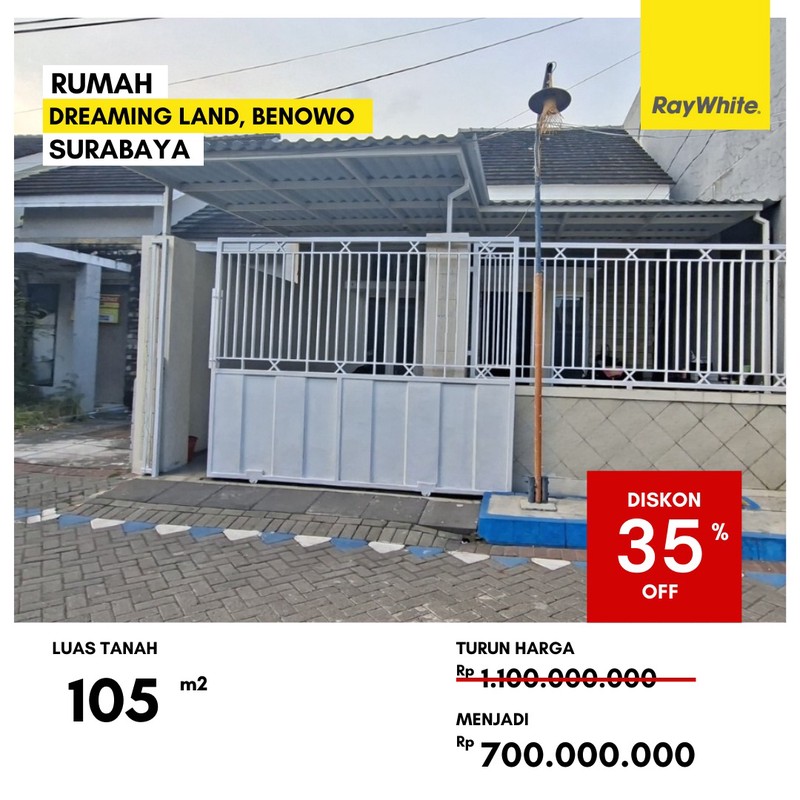 Dijual Rumah Lelang di Dreaming Land Benowo Surabaya Barat