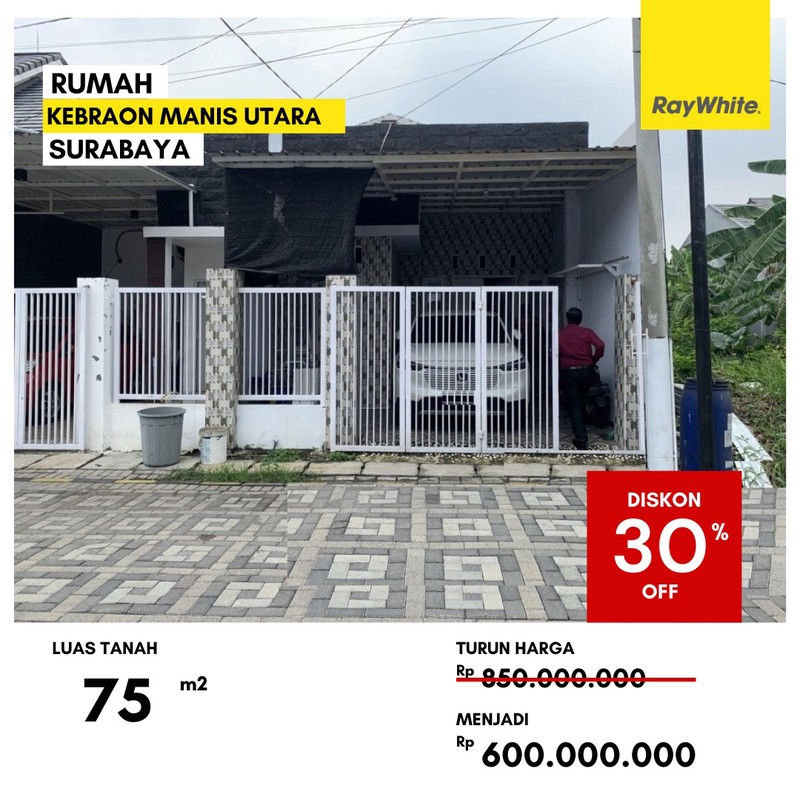 Dijual Rumah Lelang di Kebraon Manis Utara Surabaya Selatan