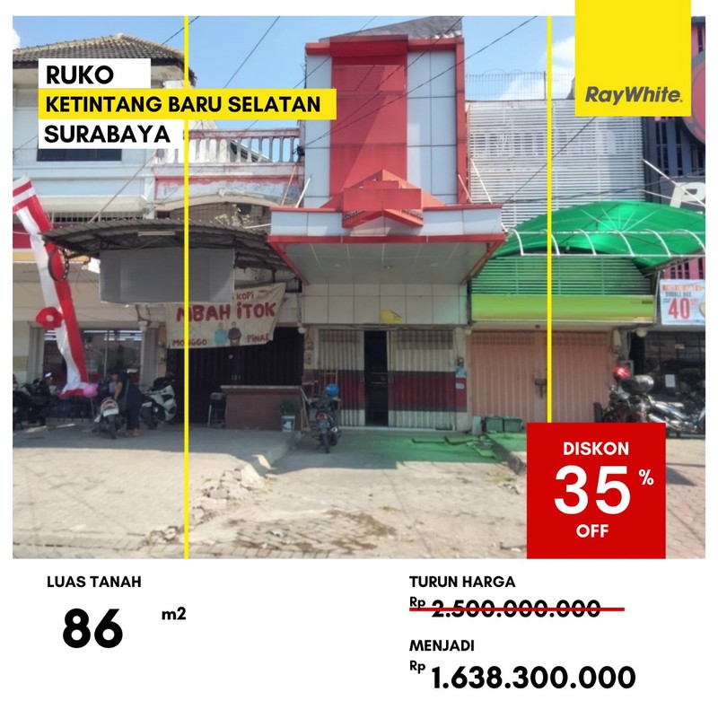 Dijual Ruko di Jalan Ketintang Baru Selatan Surabaya