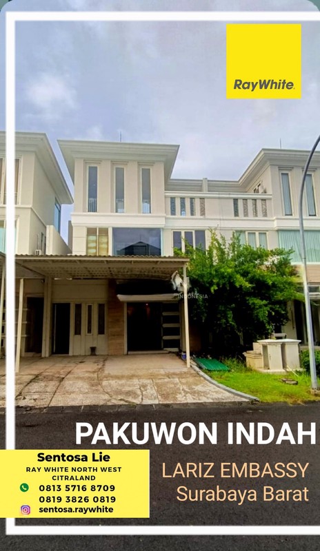 6 Milyaran Dijual Rumah Pakuwon Indah Lariz Embassy Bonus Full Furnished Modern Mewah Golf Area Surabaya Barat dekat Pakuwon Mall, Citraland, Graha Family, National Hospital