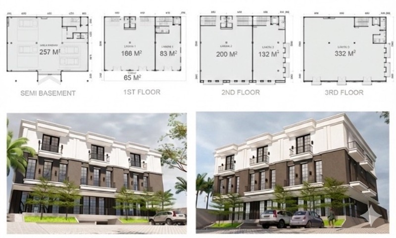 Gedung Baru 4 Lantai Cocok Untuk Kantor, Wellness, Klinik, Restaurant atau Sarana Pendidikan di Krukut Limo Cinere