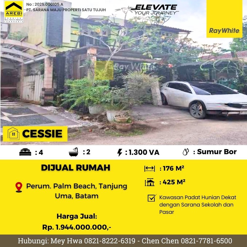 Dijual rumah nyaman di Perum. Palm Beach Tanjung Uma Batam
