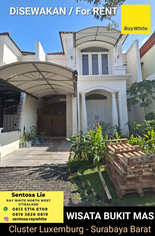 MURAH Disewakan Rumah Wisata Bukit Mas 2 Luxemburg SEMI Furnished -Garasi Carport 2 Mobil Siap Huni 