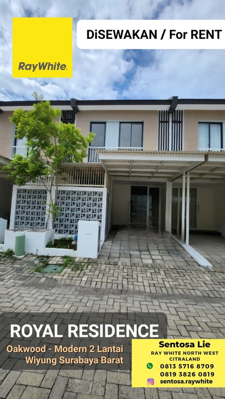 MURAH Disewakan Rumah Royal Residence Oakwood Wiyung Surabaya - Hunian Modern 2 Kamar Tidur Dekat Pakuwon Mall, Citraland, Sma Petra 1