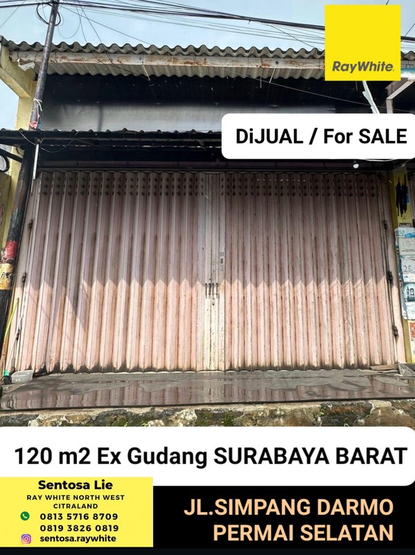 Murah Dijual Ex Gudang Hitung Tanah Jalan Simpang Darmo Permai Selatan -Dekat Pakuwon Mall, Ptc, Pasar Puncak Permai