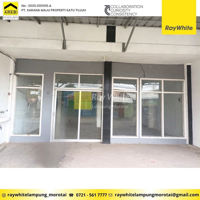 Disewakan Ruko / Gudang 5 Pintu berlokasi di dekat pasar JL. Untung Suropati, Kota Bandar Lampung