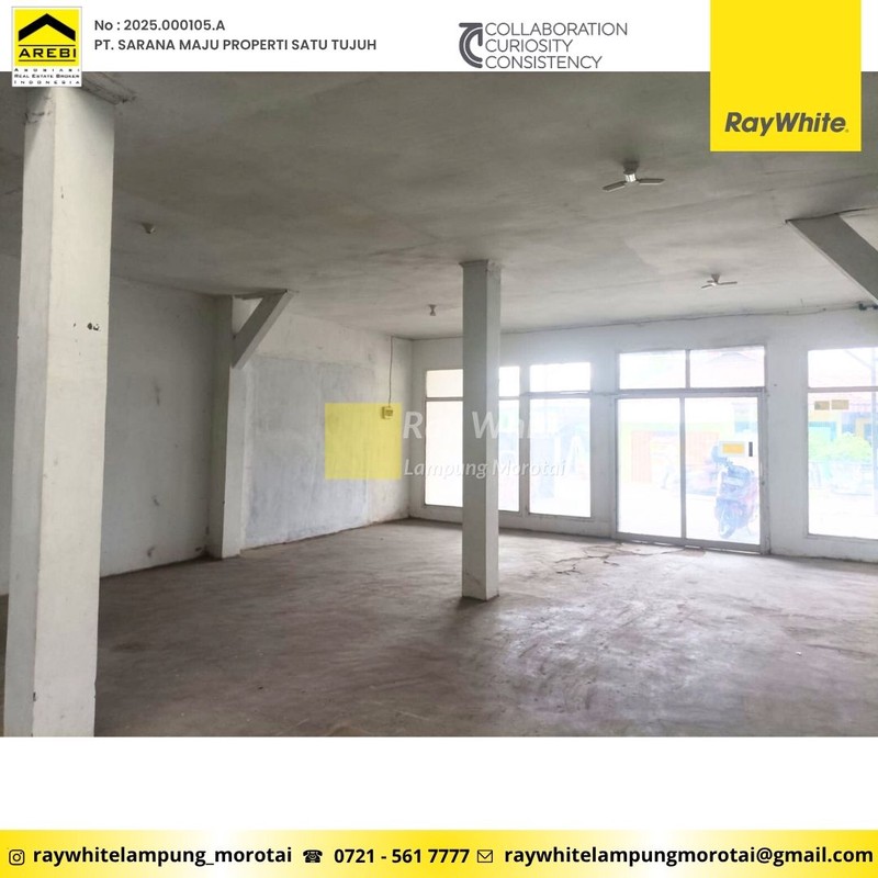 Disewakan Ruko / Gudang 5 Pintu berlokasi di dekat pasar JL. Untung Suropati, Kota Bandar Lampung