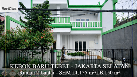 FOR SALE Rumah 2 Lantai Kebon Baru Tebet Jakarta Selatan