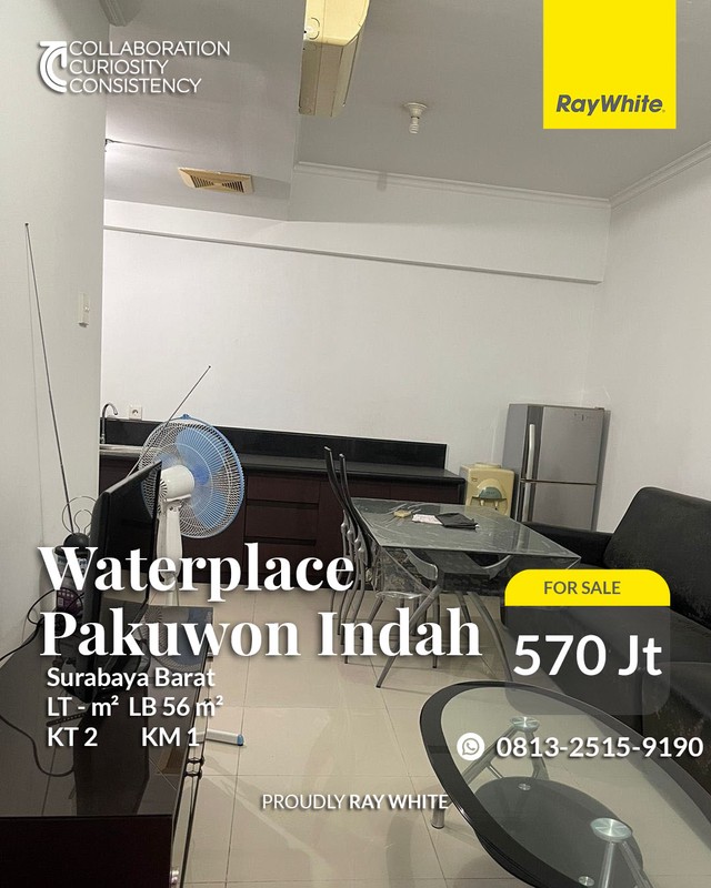 Dijual Apartment Waterplace Tower B Pakuwon Indah Surabaya termurah 500 Jutaan