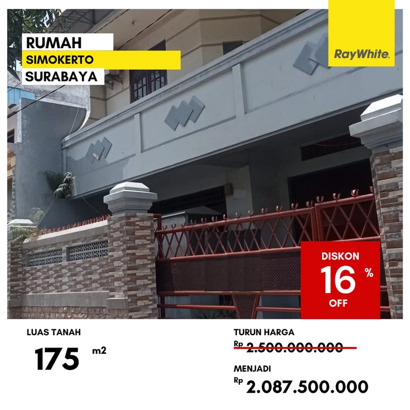 Dijual Rumah Lelang di Jalan Simokerto Surabaya