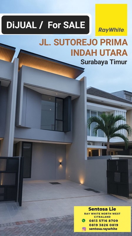 1 Milyaran Dijual Rumah Baru Sutorejo Prima Indah Utara- Mulyorejo - Rungkut - Rumah Baru Modern 2 Lantai Surabaya Timur Dekat Pakuwon City, Kampus Its , Raya Mulyosari