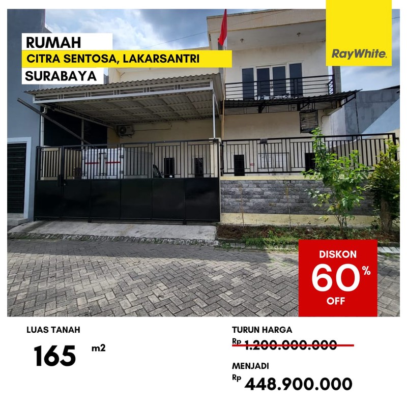 Dijual Rumah Lelang 400 Jutaan di Citra Sentosa Lakarsantri Surabaya