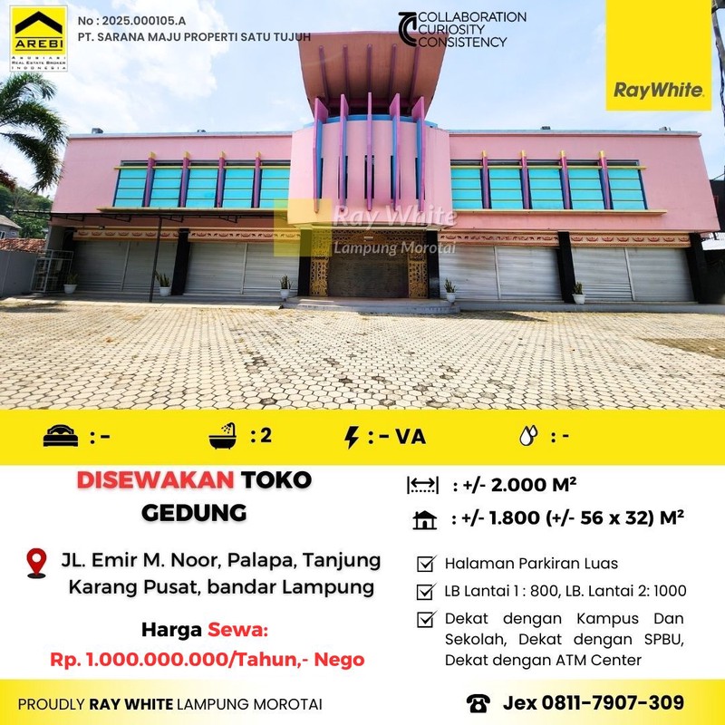 disewakan gedung ruko emir m noer