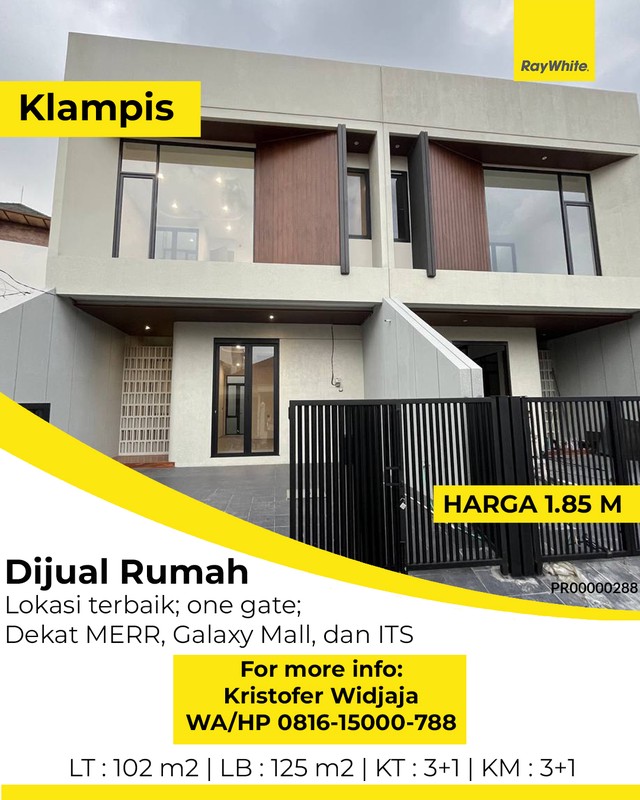 Rumah Dijual di Kanso House Klampis Semolo Timur Dekat MERR
