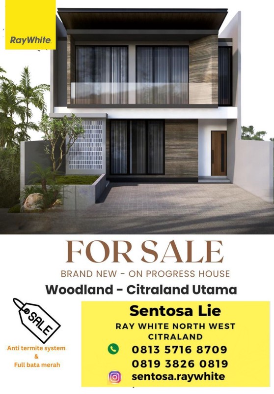 Dijual Rumah Baru Woodland Citraland Surabaya Barat - New Modern 4+1 Kamar Tidur dekat Universitas Ciputra ,  Pasar Modern Citraland, Ciputra Hospital