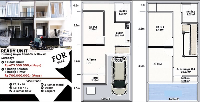 Av09. Dijual Rumah Baru Gunung Anyar Tambak Rungkut Surabaya Timur