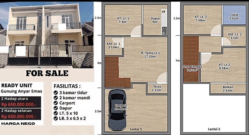 Av11. Dijual Rumah Baru Gunung Anyar Mas Rungkut Surabaya Timur