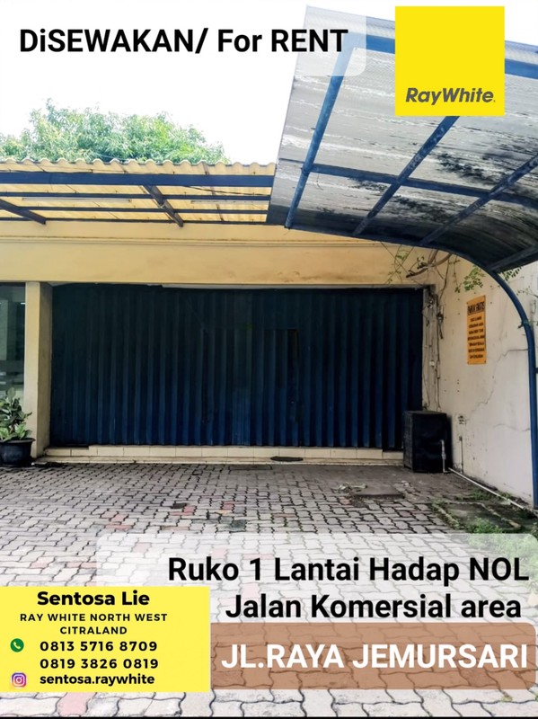 Disewakan Ruko Raya Jemursari - Nol Jalan Raya Komersial Area cocok Buat Segala Usaha - Parkiran Mobil Luas