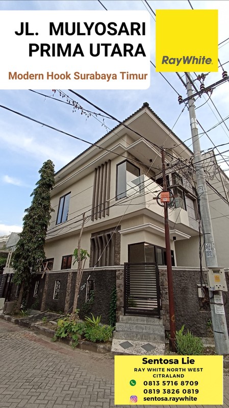 Dijual Rumah Mulyosari Prima Utara  - Baru Modern HOOK  2 Lantai Surabaya Timur dekat ITS, Pakuwon City , Galaxy Mall
