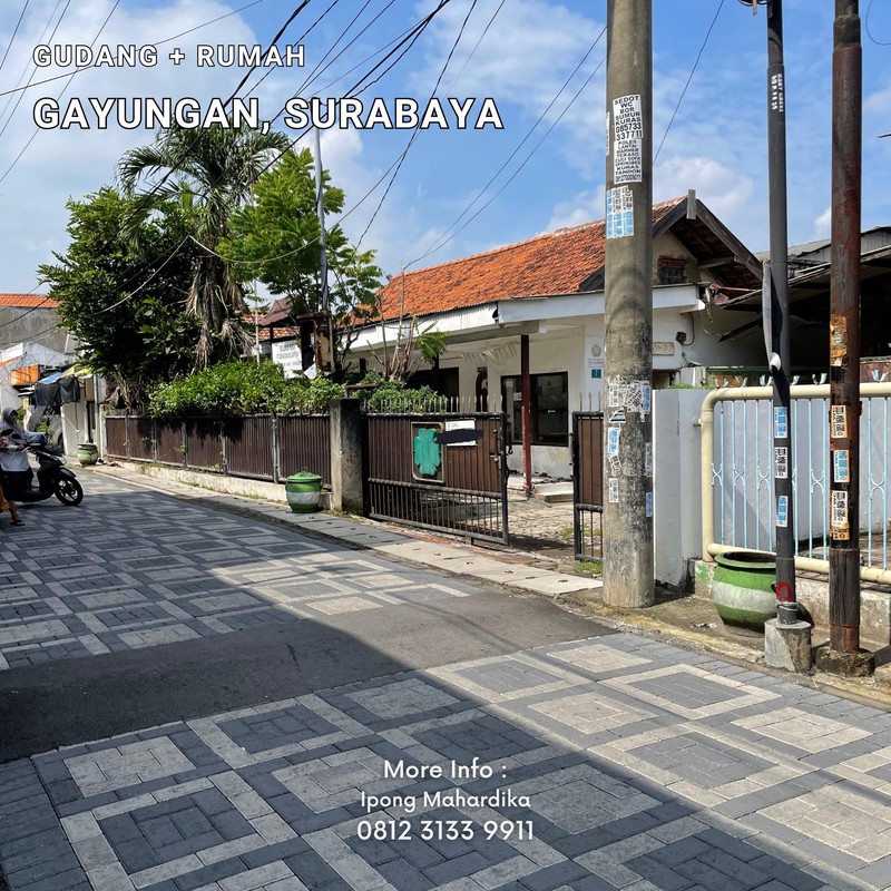 Rumah dan Gudang SHM Gayungan Surabaya LT 819 m²