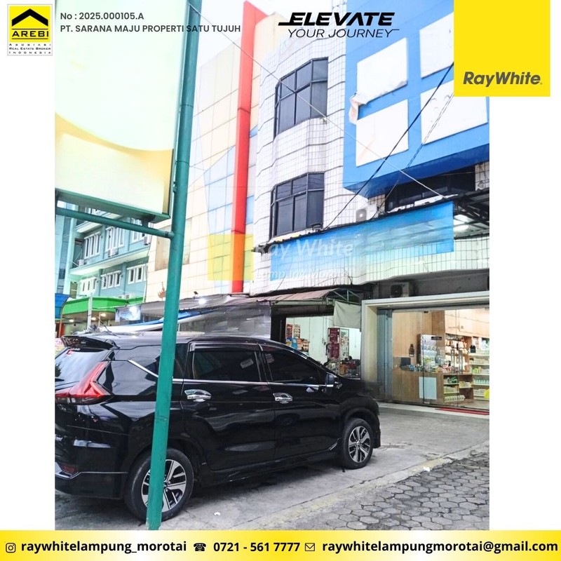 Disewakan Ruko 3 Lantai Berlokasi di JL. Teuku Umar, Pasar Koga  - Kedaton, Kota Bandar Lampung