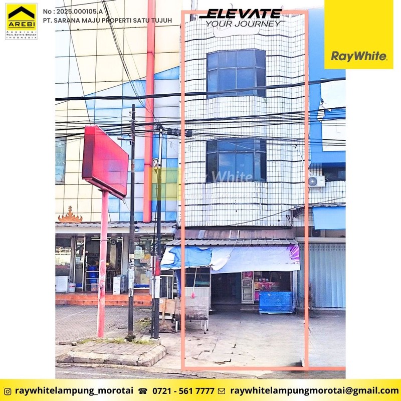 Disewakan Ruko 3 Lantai Berlokasi di JL. Teuku Umar, Pasar Koga  - Kedaton, Kota Bandar Lampung