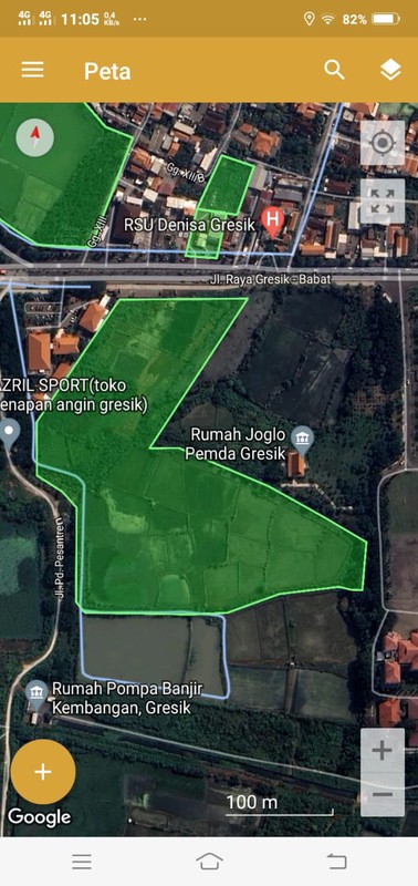 DIJUAL LAHAN KOMERSIAL LUAS 49.121 M2 LOKASI SANGAT SRATEGIS DEPAN ICON MALL GRESIK JAWA TIMUR