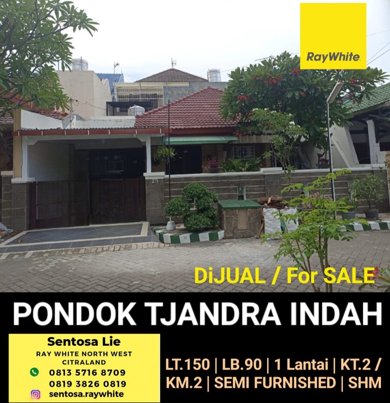 Dijual Rumah Pondok Tjandra Indah Wadungasri Dekat Akses Tol, Rs Mitra Keluarga, Sekolah Petra