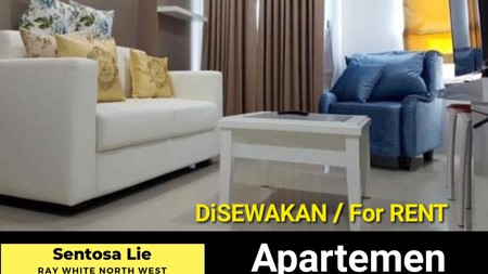 Disewakan Apartemen Tanglin Pakuwon Mall Tipe 1 Bedroom JUMBO 60 m2 Full Furnished Plus Mesin Cuci , Walk in Closet - Lantai 12 Best View Kota - Special Balkony ada 2