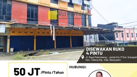 DISEWAKAN 4 RUKO GANDENG