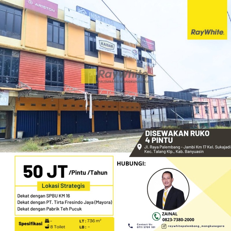 DISEWAKAN 4 RUKO GANDENG